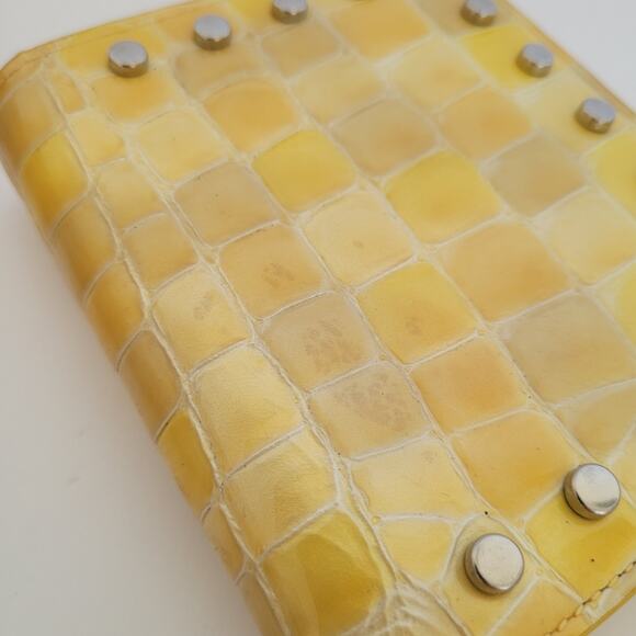 Cocco Fiore Zip Clutch Purple Croc Animal Embossed Large Wallet Long Card Holder - Picture 8 of 11